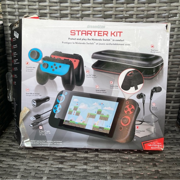 New DreamGear Starter Kit for Nintendo Switch - Accessories Bundle, Case - Picture 1 of 2